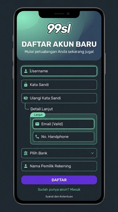Cara Registrasi Akun Baru 99sl untuk Pengguna Android