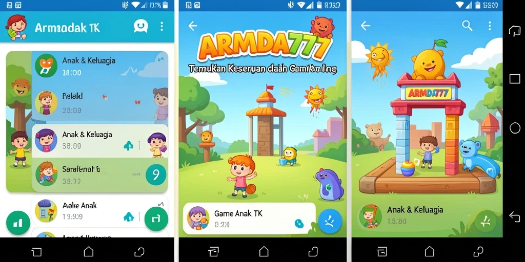 Tampilan antarmuka permainan yang interaktif dan ceria untuk anak-anak.