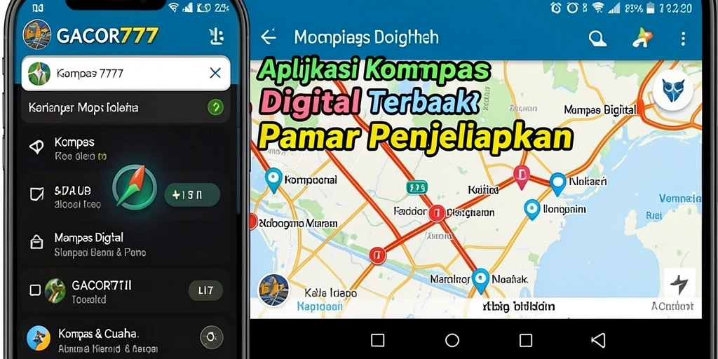 Tampilan antarmuka GACOR777 dengan arah kompas digital.