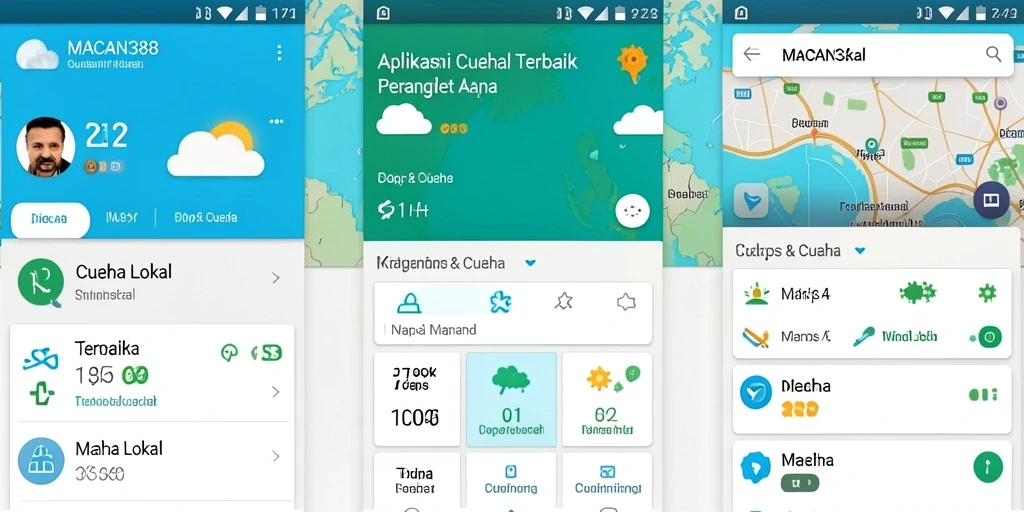 Antarmuka aplikasi MACAN388 menampilkan informasi cuaca terkini dan ramalan dengan jelas.