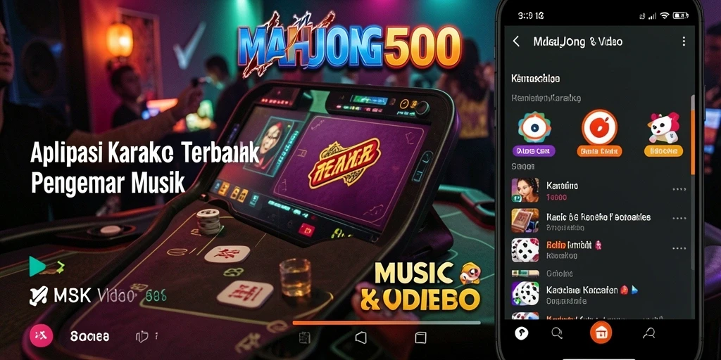 Tampilan antarmuka aplikasi karaoke MAHJONG500 yang mudah digunakan.