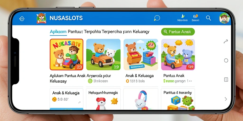 Antarmuka aplikasi NUSASLOTS untuk pemantauan anak yang mudah digunakan.